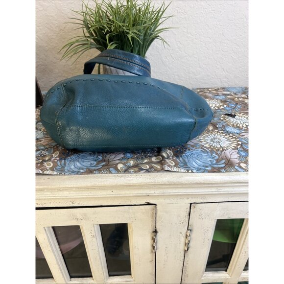 The Sak Blue Leather Shoulder bag, fashion designer bag - Picture 8 of 15